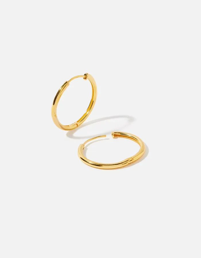 Accessorize Gold Vermeil Medium Hoops Women Earrings