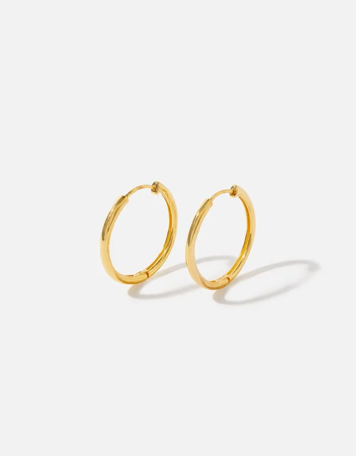 Accessorize Gold Vermeil Medium Hoops Women Earrings