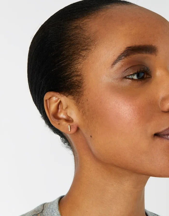 Accessorize Gold Vermeil Topaz Bar Stud Women Earrings