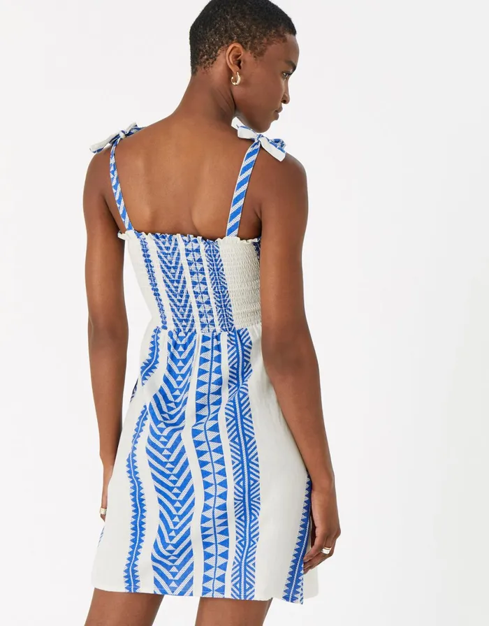 Accessorize Jacquard Bandeau Dress Blue Blue Women Dresses