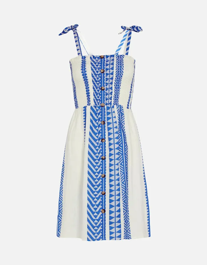 Accessorize Jacquard Bandeau Dress Blue Blue Women Dresses
