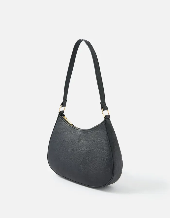 Accessorize Jenna Zip Shoulder Bag Black Black Women Shoulder Bags