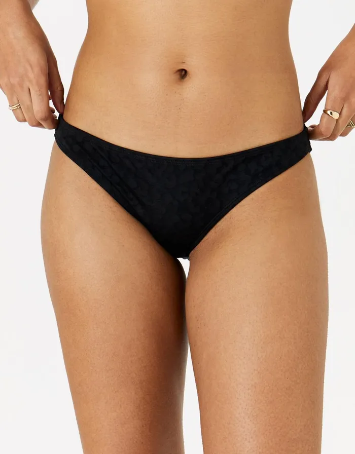 Accessorize Leopard Jacquard Bikini Bottoms Black Black Women Bikinis