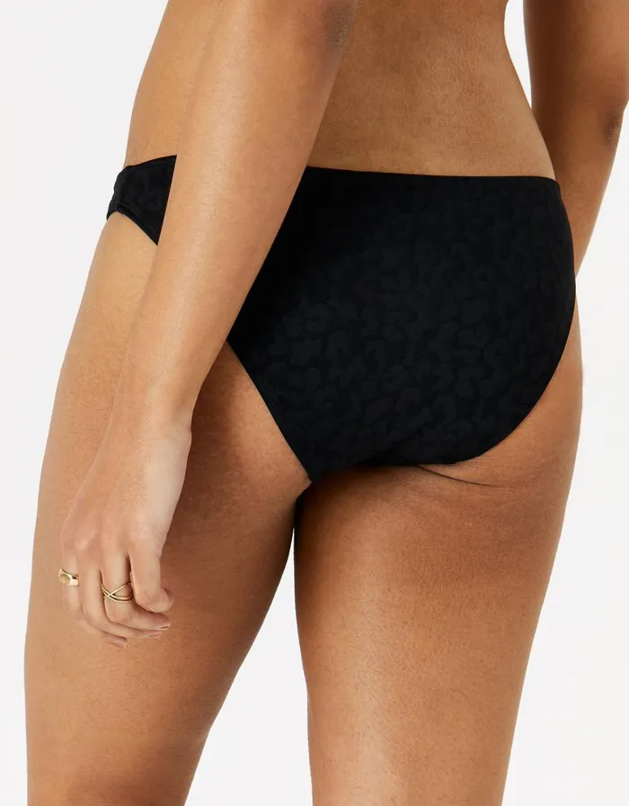 Accessorize Leopard Jacquard Bikini Bottoms Black Black Women Bikinis