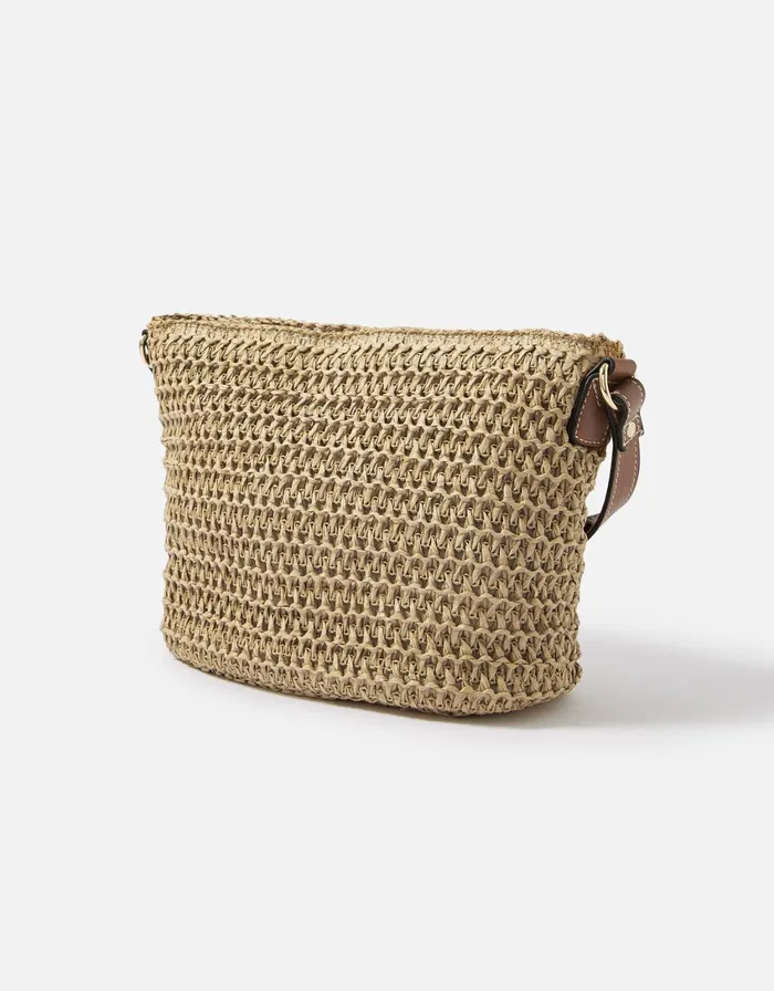 Accessorize Maeve Raffia CrossBody Bag Natural Women Beach Bags