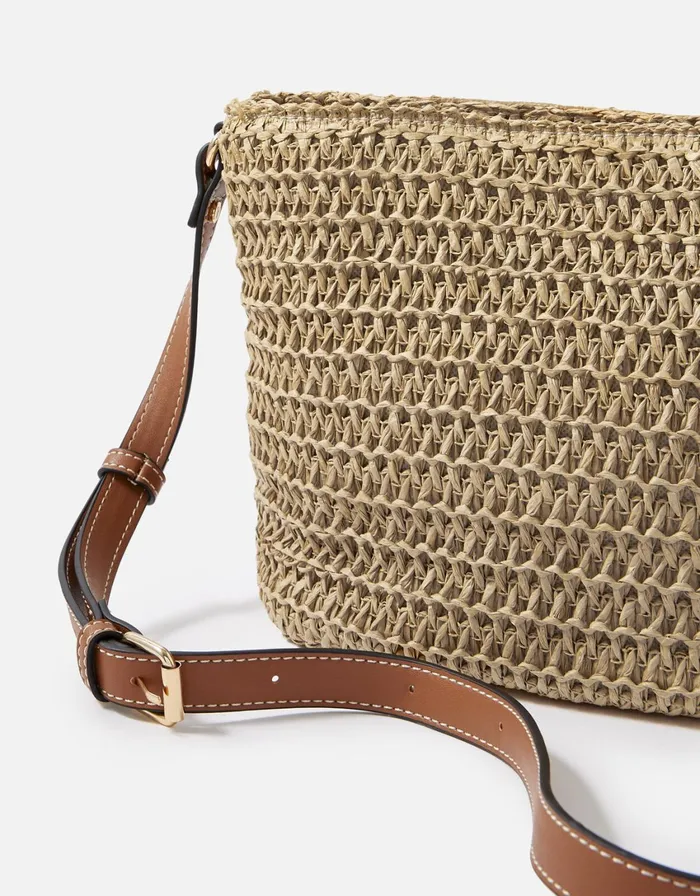 Accessorize Maeve Raffia CrossBody Bag Natural Women Beach Bags