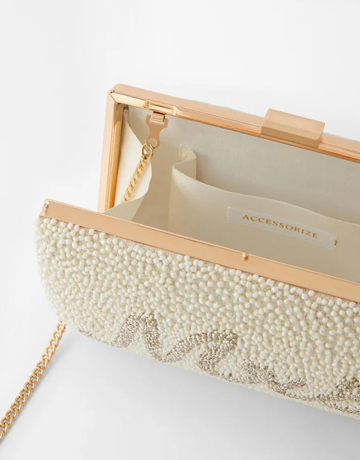 Accessorize Mrs Beaded Clutch Bag Women Clutch Bags