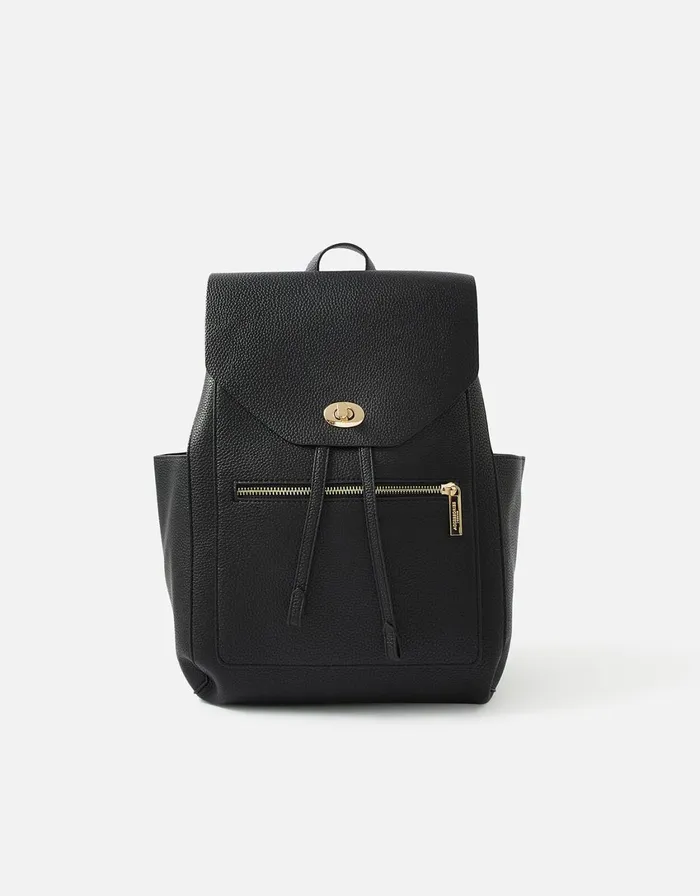 Accessorize Nikki Zip Backpack Black Black Women Backpacks