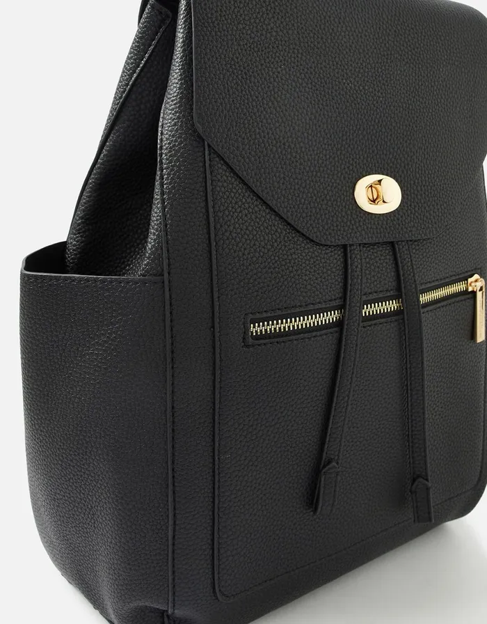 Accessorize Nikki Zip Backpack Black Black Women Backpacks