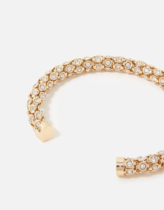 Accessorize Pastel Pop Crystal Cuff Gold Gold Women Bracelets