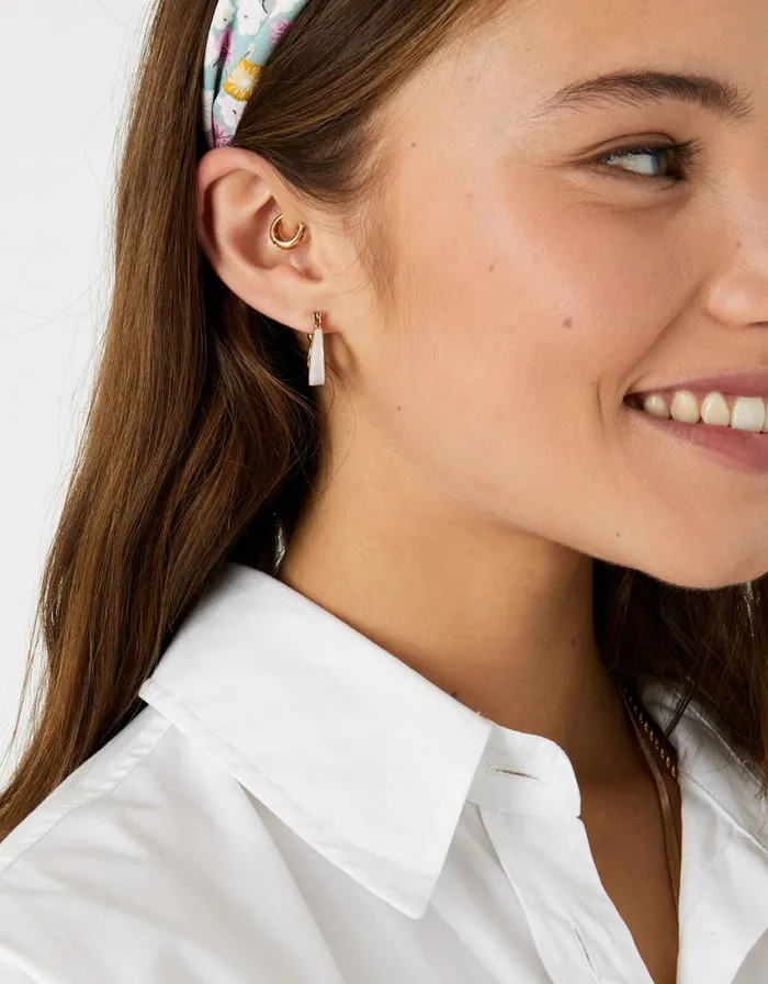 Accessorize Pastel Pop Enamel Inlay Hoops Women Earrings