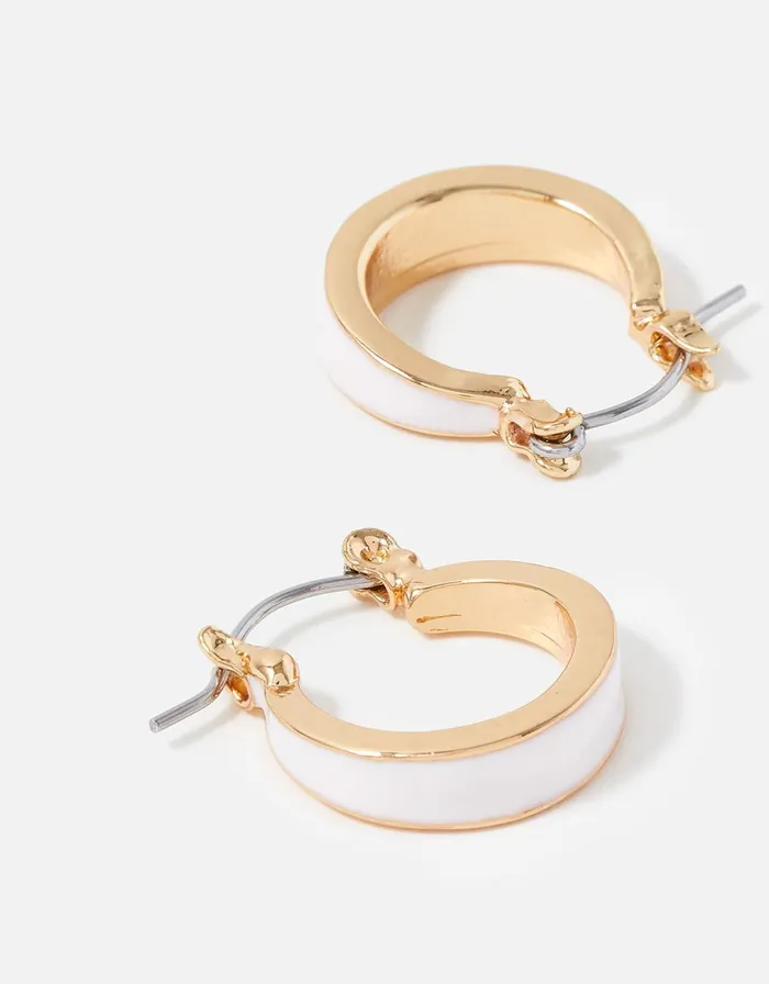 Accessorize Pastel Pop Enamel Inlay Hoops Women Earrings