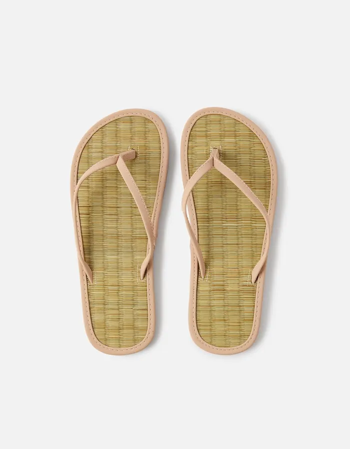 Accessorize Plain Seagrass Flip Flops Pink Pink Women Sandals and Flip Flops