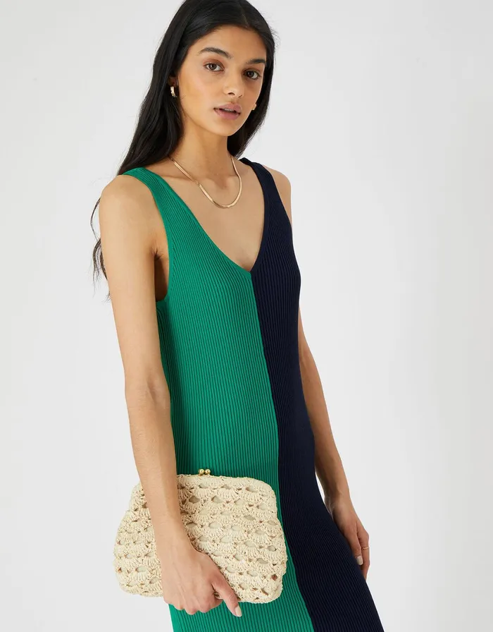 Accessorize Raffia Clutch Bag Natural Women Clutch Bags