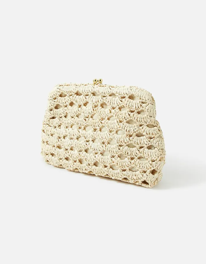 Accessorize Raffia Clutch Bag Natural Women Clutch Bags