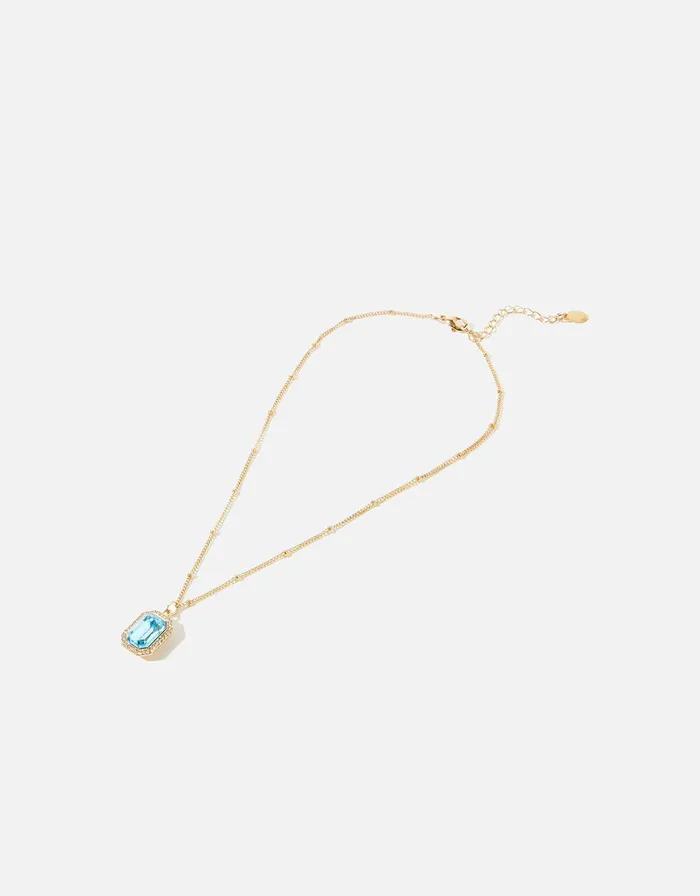 Accessorize Rectangle Halo Pendant Women Necklaces