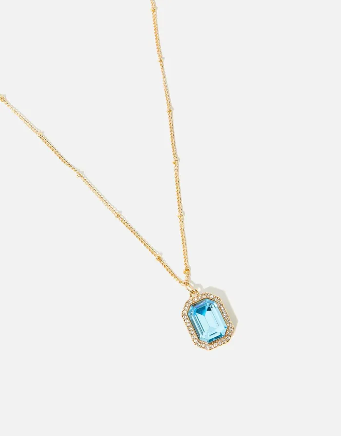 Accessorize Rectangle Halo Pendant Women Necklaces