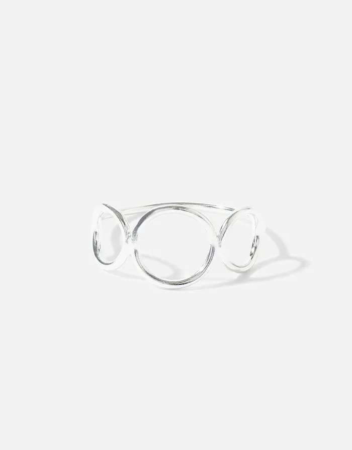 Accessorize Recycled Sterling Silver Open Circle Ring Silver St Silver Women Rings
