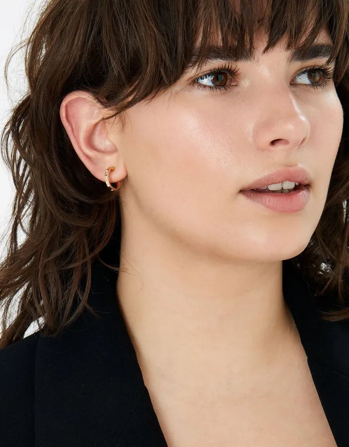 Accessorize Romantic Ramble Crystal Huggie Hoop Set Women Earrings
