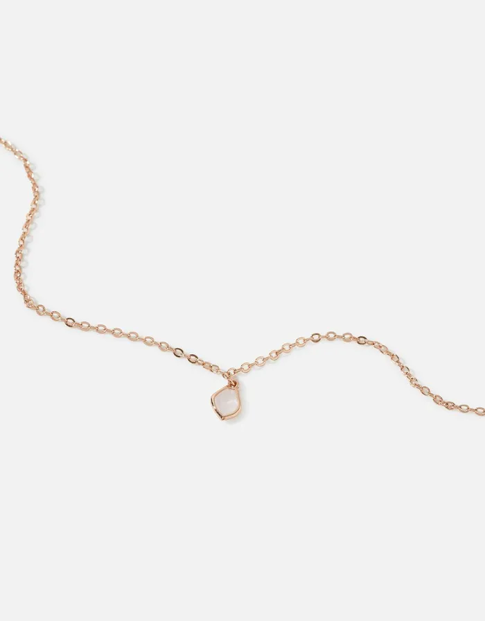 Accessorize Rose GoldPlated Rose Quartz Anklet Women Anklets