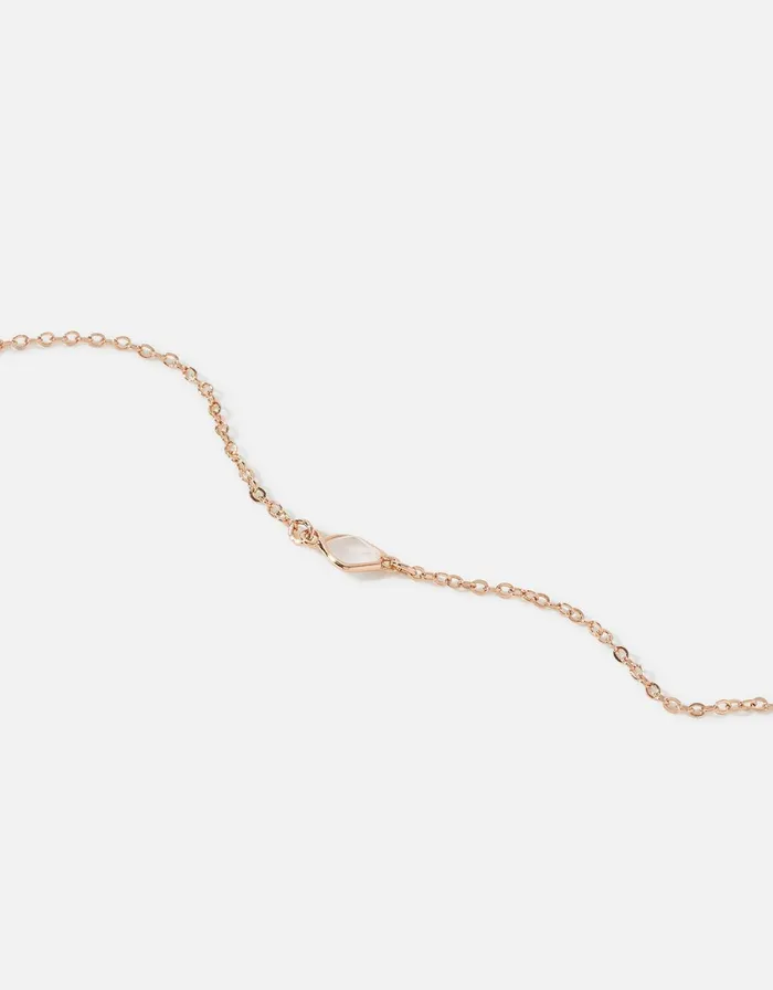 Accessorize Rose GoldPlated Rose Quartz Station Bracelet Women Bracelets