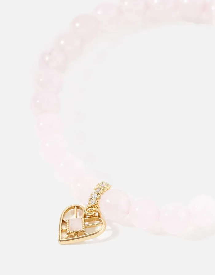 Accessorize Rose Quartz Stone Pendant Bracelet Women Bracelets