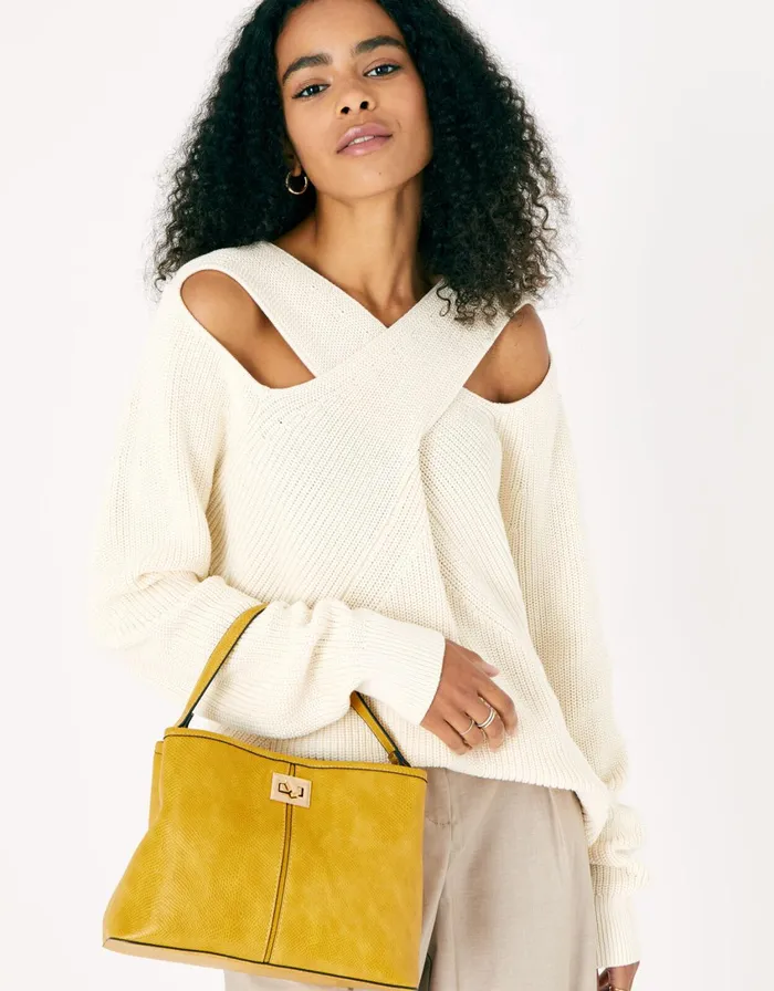 Accessorize Rosie Handheld Bag Yellow Ochre Women Top Handle Bags