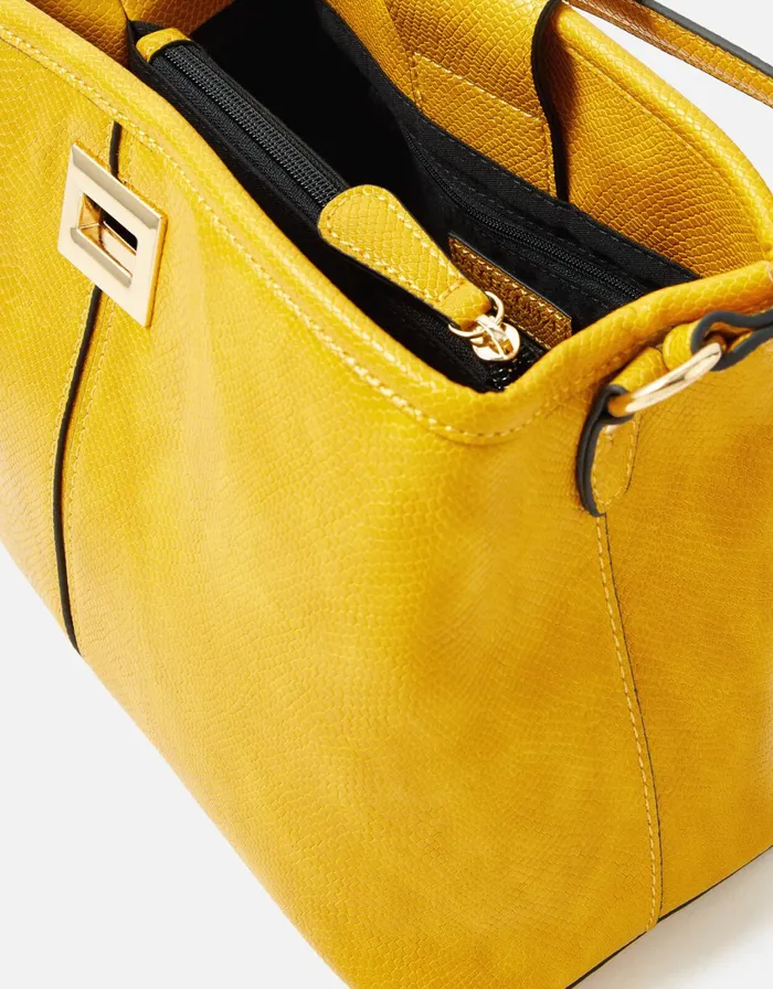 Accessorize Rosie Handheld Bag Yellow Ochre Women Top Handle Bags