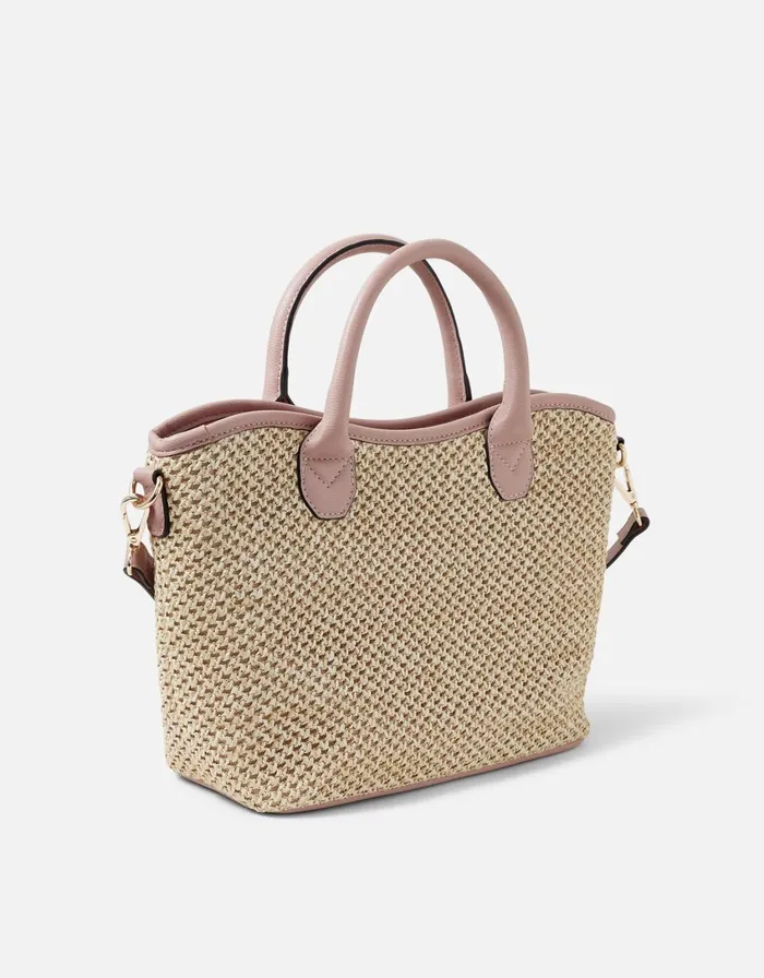 Accessorize Rosie Raffia Handheld Bag Nude Nude Women Top Handle Bags