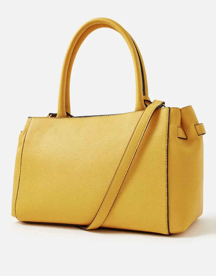 Accessorize Sandra Grab Bag Yellow Ochre Women Vegan Bags Backpacks and Purses