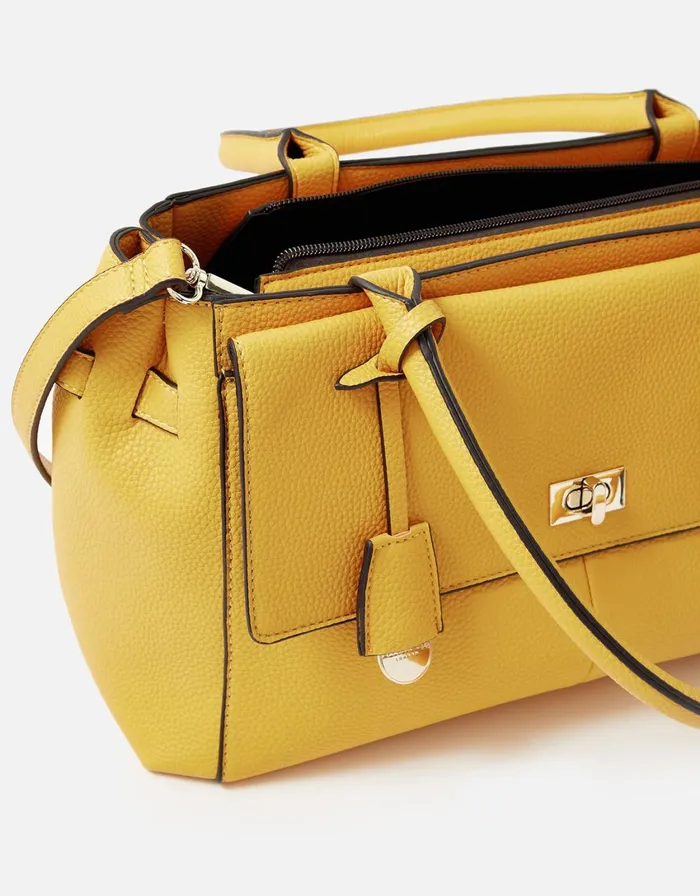 Accessorize Sandra Grab Bag Yellow Ochre Women Vegan Bags Backpacks and Purses