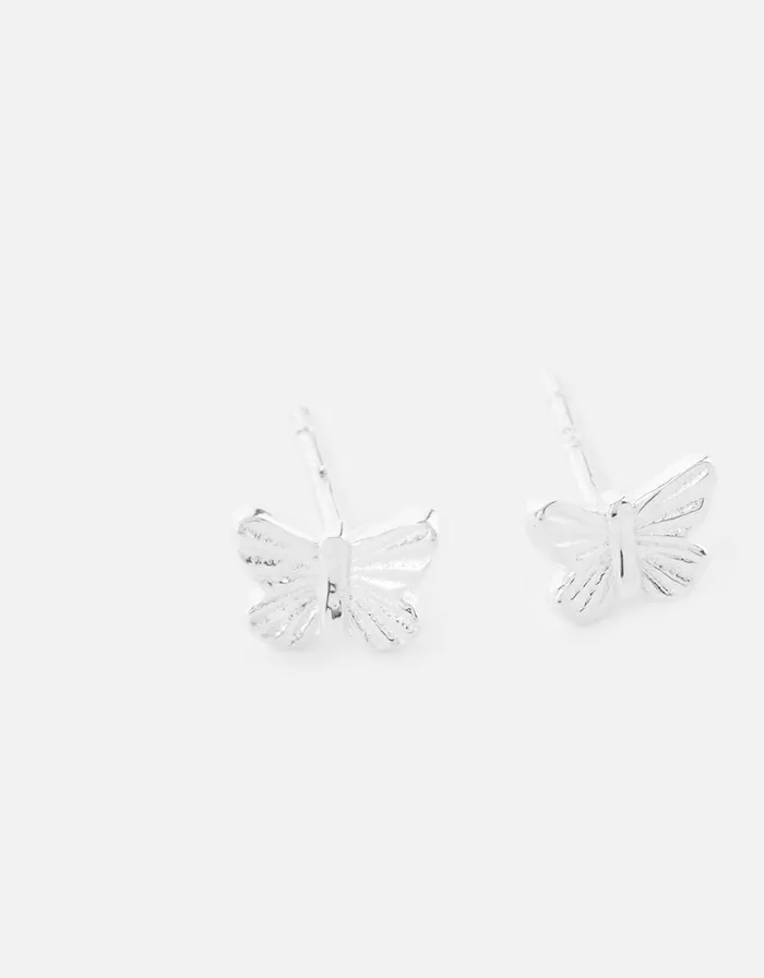 Accessorize Sterling Silver Butterfly Stud Earrings Women Earrings