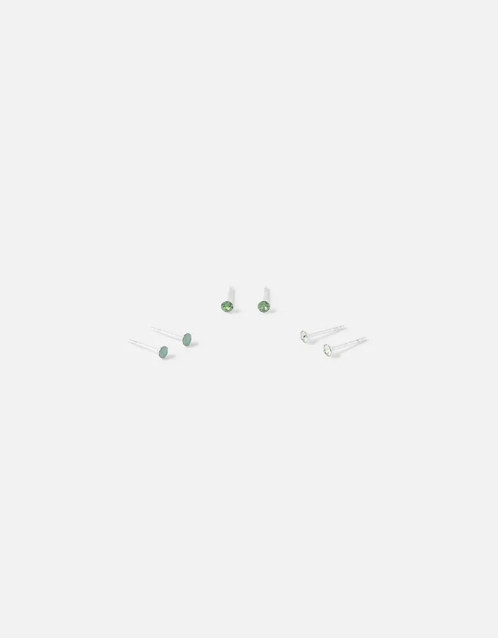 Accessorize Sterling Silver Crystal Studs Green Green Women Earrings