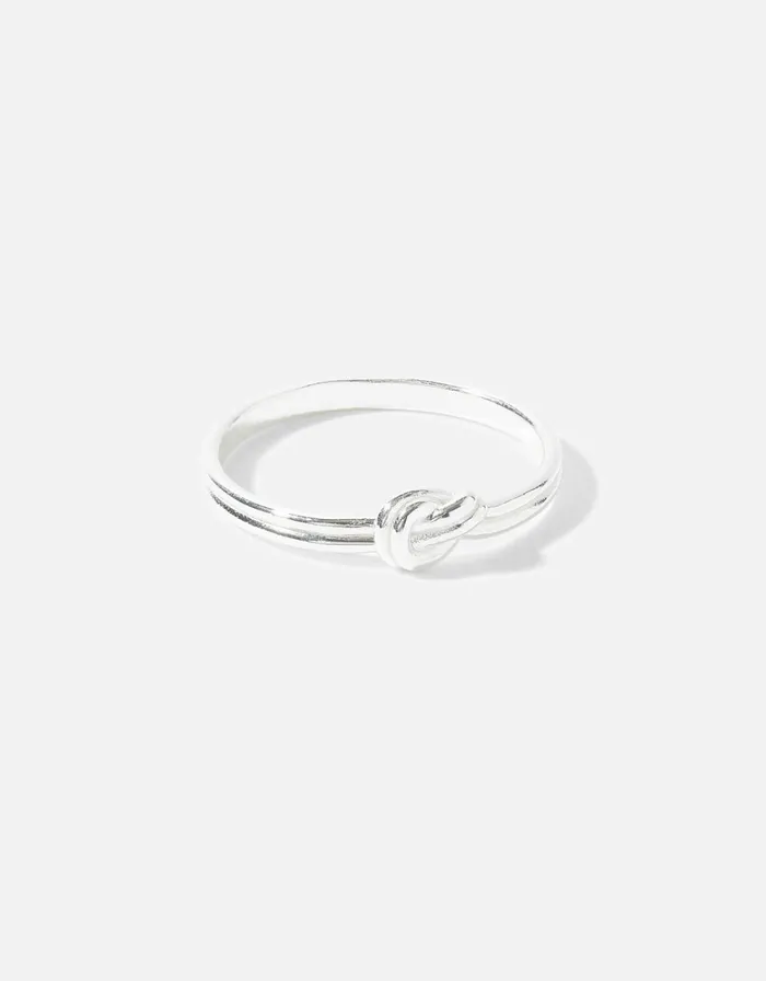 Accessorize Sterling Silver Knot Ring Silver St Silver Women Rings