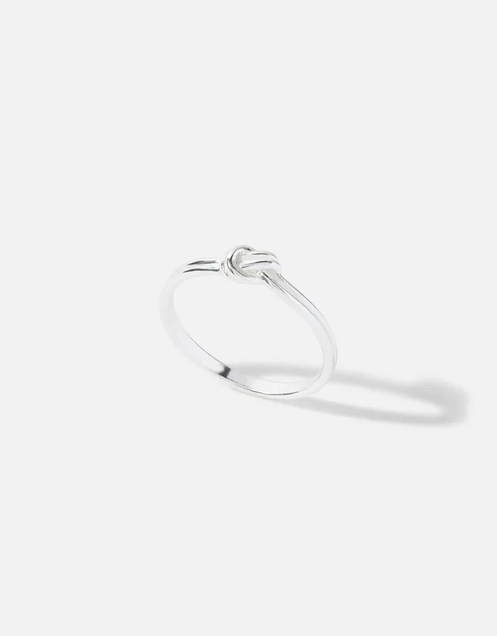 Accessorize Sterling Silver Knot Ring Silver St Silver Women Rings