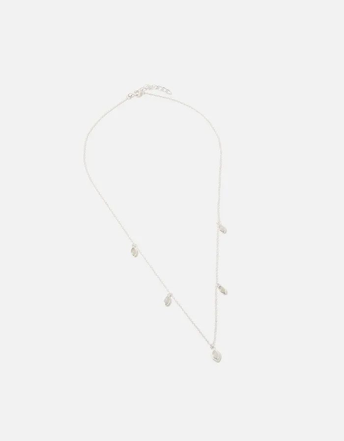 Accessorize Sterling Silver Moonstone Droplet Pendant Necklace Women Necklaces