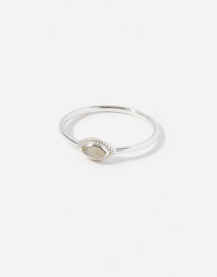 Accessorize Sterling Silver Moonstone Ring Silver St Silver Women Rings
