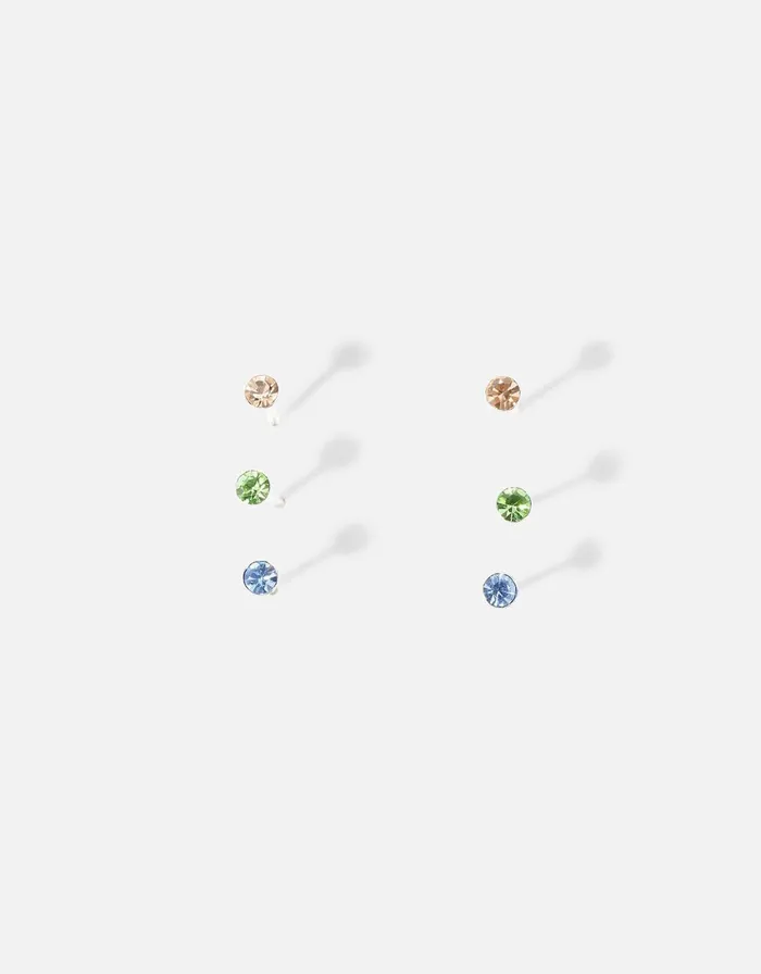 Accessorize Sterling Silver Pastel Stud Set Women Earrings