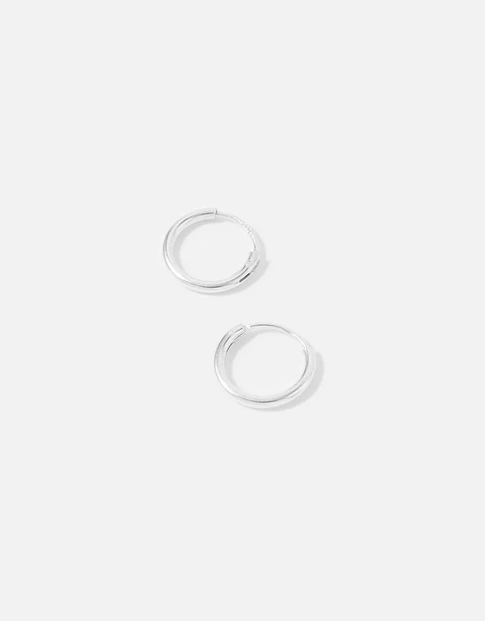 Accessorize Sterling Silver Simple Huggie Hoops Women Earrings