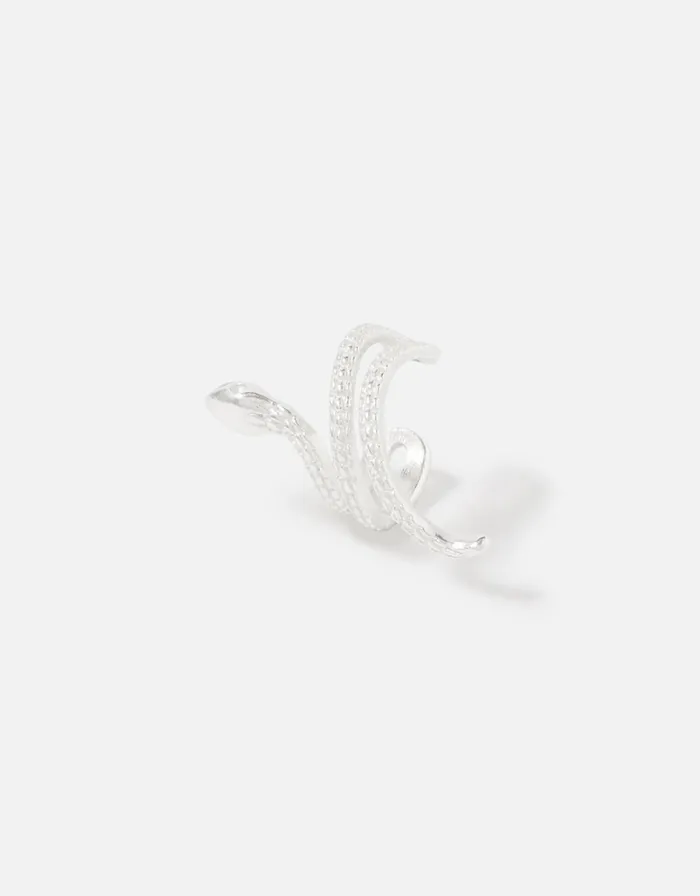 Accessorize Sterling Silver Snake Ear Cuff Women Earrings