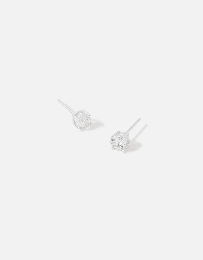 Accessorize Sterling Silver Solitaire Earrings Women Earrings