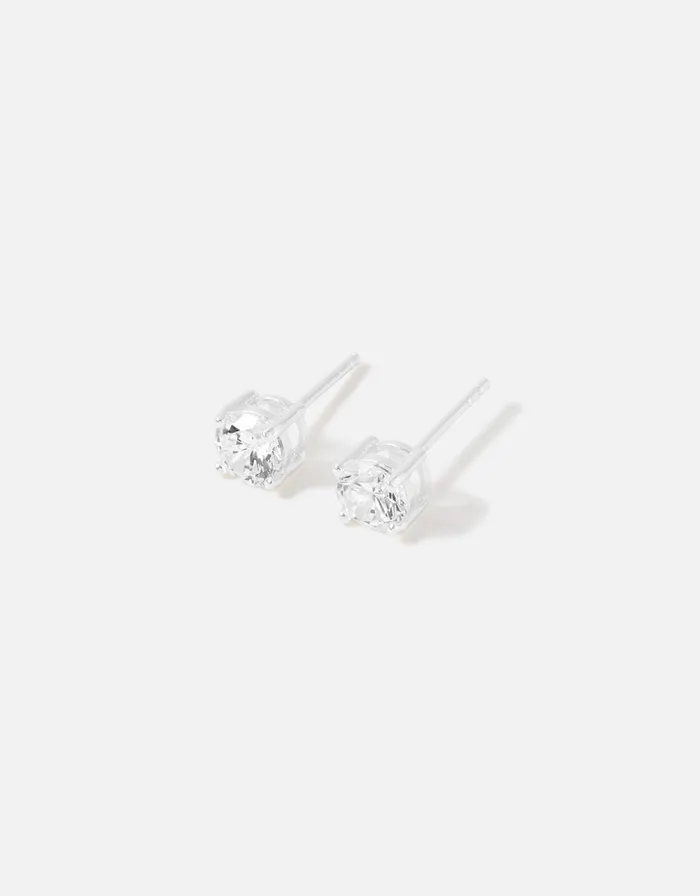 Accessorize Sterling Silver Solitaire Earrings Women Earrings