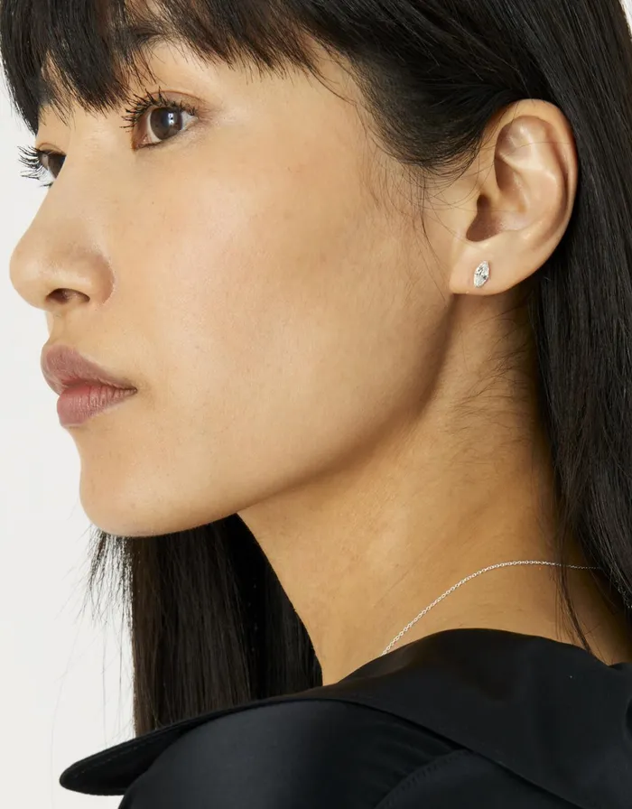 Accessorize Sterling Silver Sparkly Marquise Studs Women Earrings