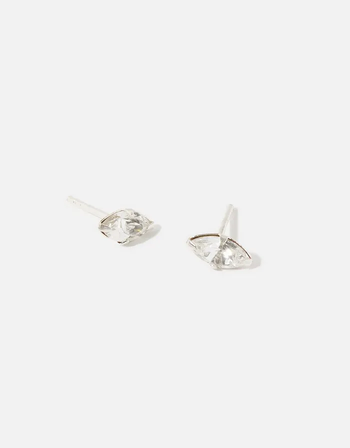 Accessorize Sterling Silver Sparkly Marquise Studs Women Earrings