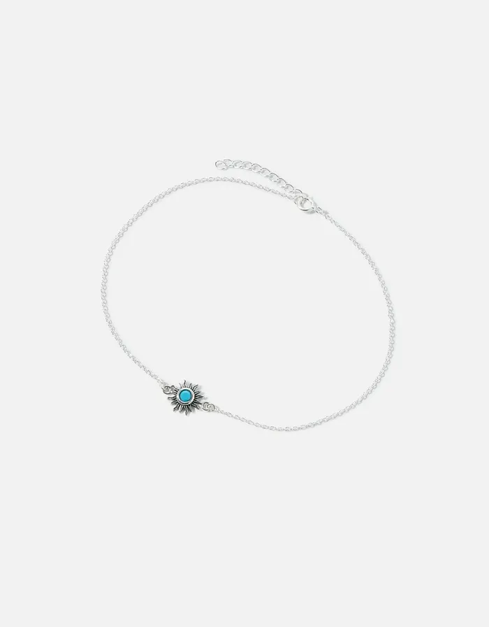 Accessorize Sterling Silver Sun Anklet Women Anklets