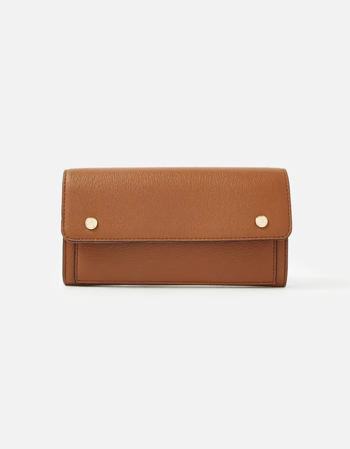 Accessorize Stud Wallet Tan Tan Women Vegan Bags Backpacks and Purses