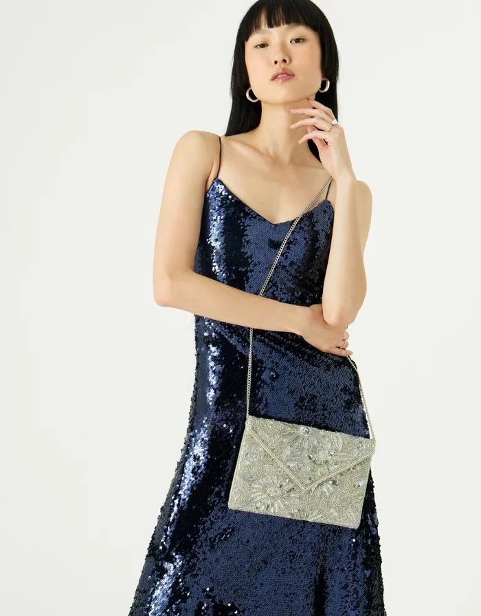 Accessorize Tara Clutch Bag Silver Silver Women Clutch Bags