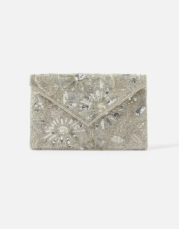 Accessorize Tara Clutch Bag Silver Silver Women Clutch Bags