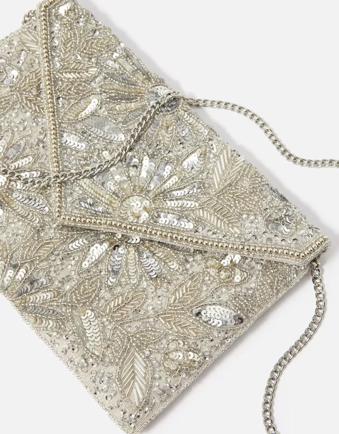 Accessorize Tara Clutch Bag Silver Silver Women Clutch Bags