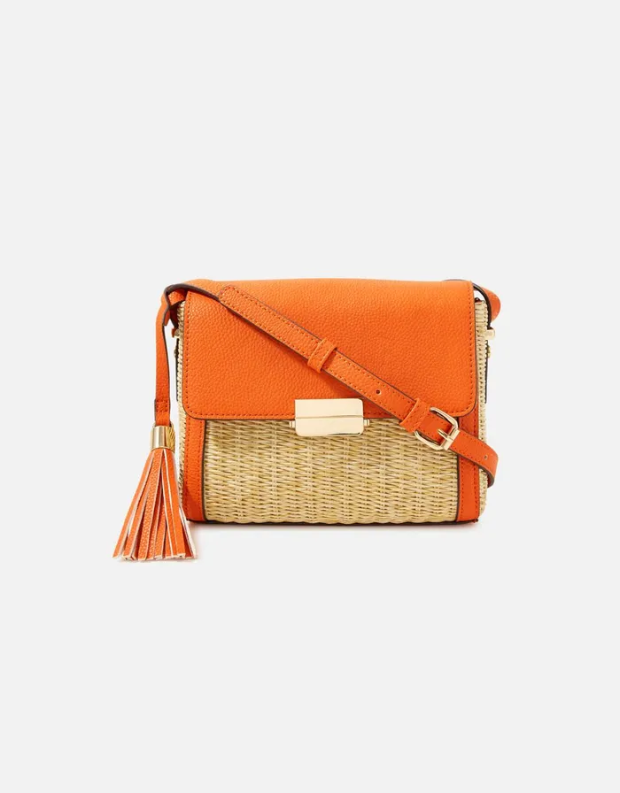 Accessorize Vanessa Raffia CrossBody Bag Orange Orange Women CrossBody Bags